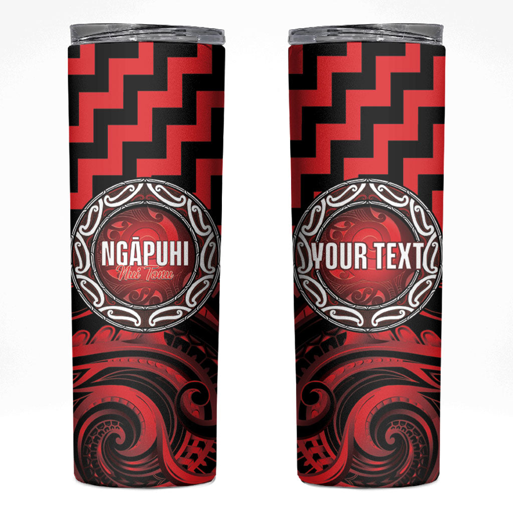 Aotearoa Ngapuhi Personalised Skinny Tumbler Maori Iwi Poutama Puhoro Tattoo