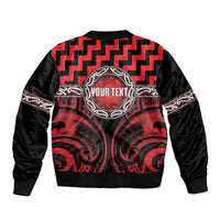 Aotearoa Ngapuhi Personalised Sleeve Zip Bomber Jacket Maori Iwi Poutama Puhoro Tattoo