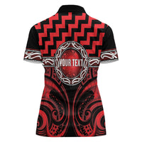 Aotearoa Ngapuhi Personalised Women Polo Shirt Maori Iwi Poutama Puhoro Tattoo