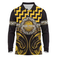 Aotearoa Ngati Porou Personalised Long Sleeve Polo Shirt Maori Iwi Poutama Puhoro Tattoo