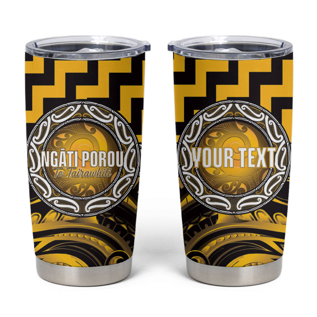 Aotearoa Ngati Porou Personalised Tumbler Cup Maori Iwi Poutama Puhoro Tattoo