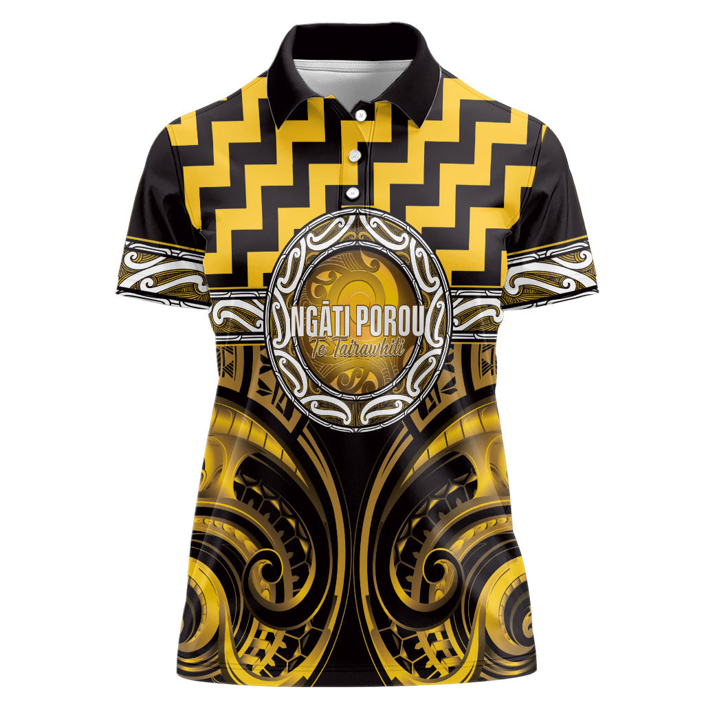 Aotearoa Ngati Porou Personalised Women Polo Shirt Maori Iwi Poutama Puhoro Tattoo