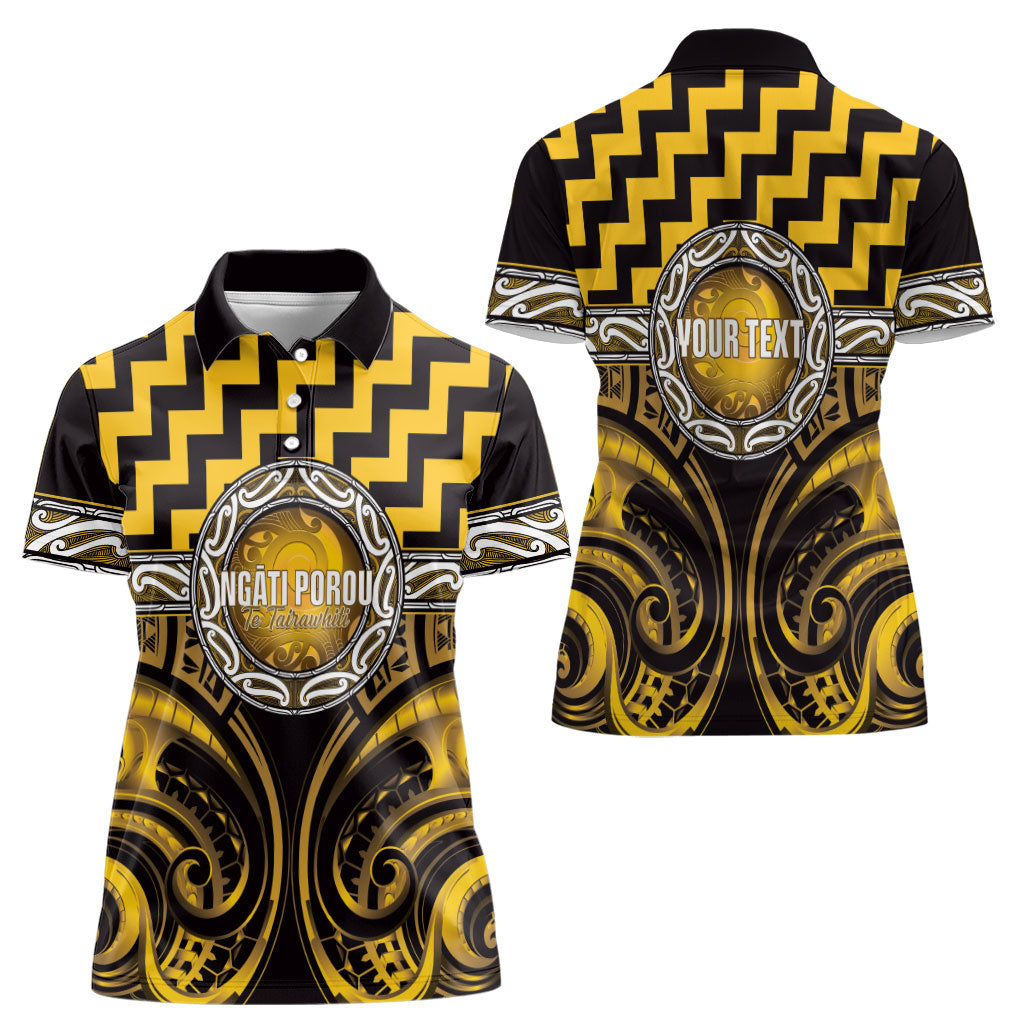 Aotearoa Ngati Porou Personalised Women Polo Shirt Maori Iwi Poutama Puhoro Tattoo