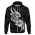 Polynesia Hoodie Plumeria With Tribal Pattern Black Vibes LT14 - Polynesian Pride