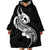 Polynesia Wearable Blanket Hoodie Plumeria With Tribal Pattern Black Vibes LT14 - Polynesian Pride