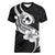 Polynesia Women V Neck T Shirt Plumeria With Tribal Pattern Black Vibes LT14 Female Black - Polynesian Pride