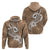 Polynesia Hoodie Plumeria With Tribal Pattern Brown Pastel Vibes LT14 - Polynesian Pride