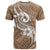 Polynesia T Shirt Plumeria With Tribal Pattern Brown Pastel Vibes LT14 Brown - Polynesian Pride