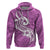 Polynesia Hoodie Plumeria With Tribal Pattern Pink Pastel Vibes LT14 Pink - Polynesian Pride