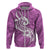 Polynesia Hoodie Plumeria With Tribal Pattern Pink Pastel Vibes LT14 - Polynesian Pride