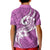 Polynesia Kid Polo Shirt Plumeria With Tribal Pattern Pink Pastel Vibes LT14 - Polynesian Pride