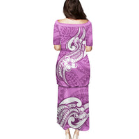 Polynesia Puletasi Plumeria With Tribal Pattern Pink Pastel Vibes LT14 - Polynesian Pride