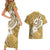 Polynesia Couples Matching Short Sleeve Bodycon Dress and Hawaiian Shirt Plumeria With Tribal Pattern Yellow Pastel Vibes LT14 - Polynesian Pride