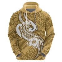 Polynesia Hoodie Plumeria With Tribal Pattern Yellow Pastel Vibes LT14 - Polynesian Pride
