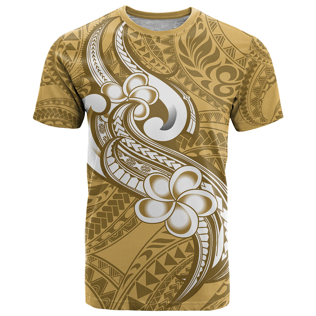 Polynesia T Shirt Plumeria With Tribal Pattern Yellow Pastel Vibes LT14 Yellow - Polynesian Pride