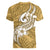 Polynesia Women V Neck T Shirt Plumeria With Tribal Pattern Yellow Pastel Vibes LT14 - Polynesian Pride