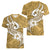 Polynesia Women V Neck T Shirt Plumeria With Tribal Pattern Yellow Pastel Vibes LT14 - Polynesian Pride