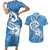 Polynesia Couples Matching Short Sleeve Bodycon Dress and Hawaiian Shirt Plumeria With Tribal Pattern Blue Pastel Vibes LT14 Blue - Polynesian Pride