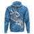 Polynesia Hoodie Plumeria With Tribal Pattern Blue Pastel Vibes LT14 Blue - Polynesian Pride