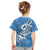 Polynesia Kid T Shirt Plumeria With Tribal Pattern Blue Pastel Vibes LT14 - Polynesian Pride