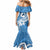 Polynesia Mermaid Dress Plumeria With Tribal Pattern Blue Pastel Vibes LT14 - Polynesian Pride