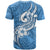 Polynesia T Shirt Plumeria With Tribal Pattern Blue Pastel Vibes LT14 - Polynesian Pride