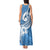 Polynesia Tank Maxi Dress Plumeria With Tribal Pattern Blue Pastel Vibes LT14 - Polynesian Pride