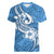 Polynesia Women V Neck T Shirt Plumeria With Tribal Pattern Blue Pastel Vibes LT14 Female Blue - Polynesian Pride