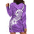 Polynesia Hoodie Dress Plumeria With Tribal Pattern Purple Pastel Vibes LT14 - Polynesian Pride