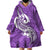 Polynesia Wearable Blanket Hoodie Plumeria With Tribal Pattern Purple Pastel Vibes LT14 - Polynesian Pride