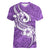 Polynesia Women V Neck T Shirt Plumeria With Tribal Pattern Purple Pastel Vibes LT14 Female Purple - Polynesian Pride