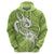 Polynesia Hoodie Plumeria With Tribal Pattern Green Pastel Vibes LT14 - Polynesian Pride