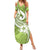 Polynesia Summer Maxi Dress Plumeria With Tribal Pattern Green Pastel Vibes LT14 Women Green - Polynesian Pride