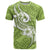 Polynesia T Shirt Plumeria With Tribal Pattern Green Pastel Vibes LT14 Green - Polynesian Pride