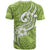 Polynesia T Shirt Plumeria With Tribal Pattern Green Pastel Vibes LT14 - Polynesian Pride