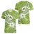Polynesia Women V Neck T Shirt Plumeria With Tribal Pattern Green Pastel Vibes LT14 - Polynesian Pride