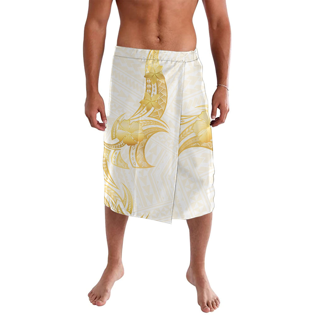 Polynesia White Sunday Lavalava Polynesian Tattoo Plumeria Hibiscus Gold
