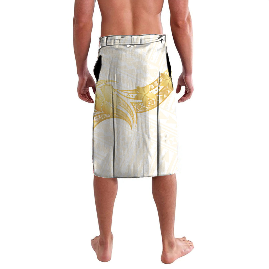 Polynesia White Sunday Lavalava Polynesian Tattoo Plumeria Hibiscus Gold