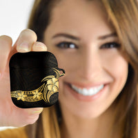 Gold Black Polynesia Hibiscus Plumeria Tattoo AirPods Case