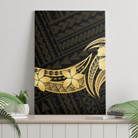 Gold Black Polynesia Hibiscus Plumeria Tattoo Canvas Wall Art