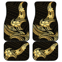 Gold Black Polynesia Hibiscus Plumeria Tattoo Car Mats