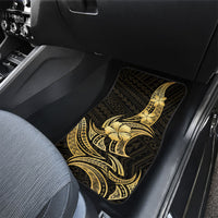 Gold Black Polynesia Hibiscus Plumeria Tattoo Car Mats