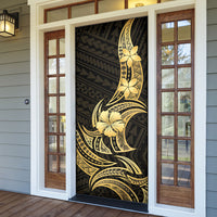 Gold Black Polynesia Hibiscus Plumeria Tattoo Door Cover