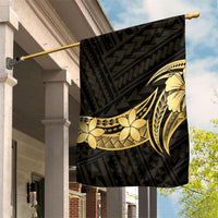 Gold Black Polynesia Hibiscus Plumeria Tattoo Garden Flag