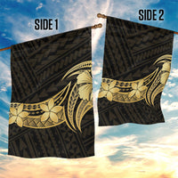 Gold Black Polynesia Hibiscus Plumeria Tattoo Garden Flag