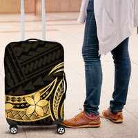 Gold Black Polynesia Hibiscus Plumeria Tattoo Luggage Cover