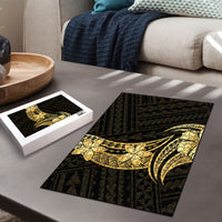 Gold Black Polynesia Hibiscus Plumeria Tattoo Puzzle
