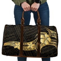 Gold Black Polynesia Hibiscus Plumeria Tattoo Travel Bag