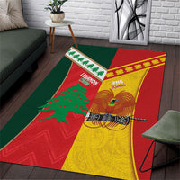 Rugby Papua New Guinea and Lebanon Area Rug PNG Kumuls Cedars Together
