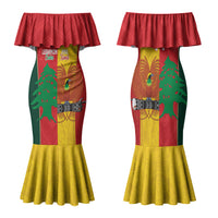 Custom Rugby Papua New Guinea and Lebanon Family Matching Mermaid Dress and Hawaiian Shirt PNG Kumuls Cedars Together